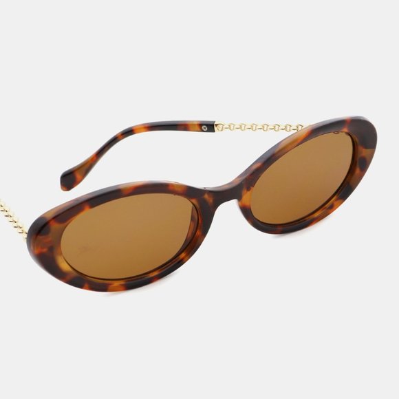 Cat-Eye Polycarbonate Frame Sunglasses in Tortoiseshell - Picture 4 of 5